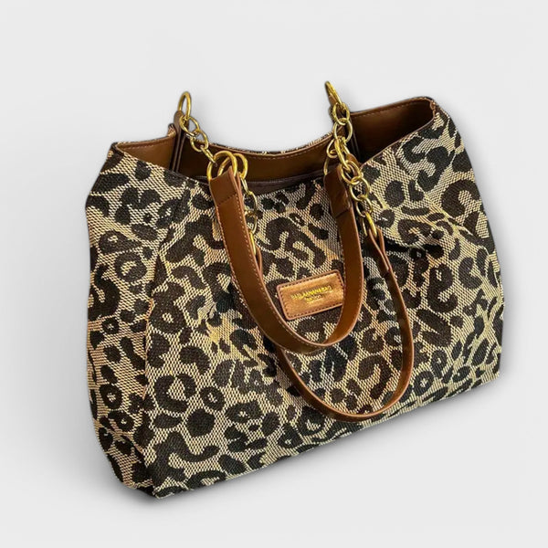 Maj-Brit™ | Stilig Leopard Canvas Tote