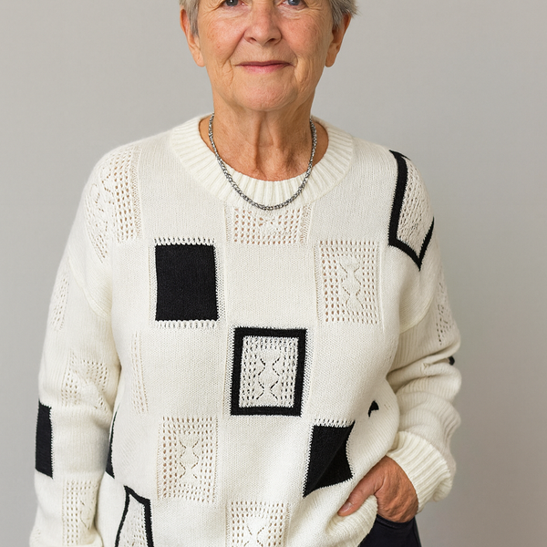 Renata™ Elegant Genser med Geometriske Utskjæringer