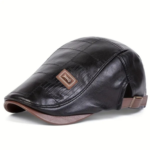 Thomas™ – Heritage Leather Flat Cap