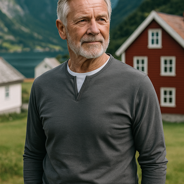 LEIF™ – Klassisk langermet T-skjorte i myk, kjemmet bomull