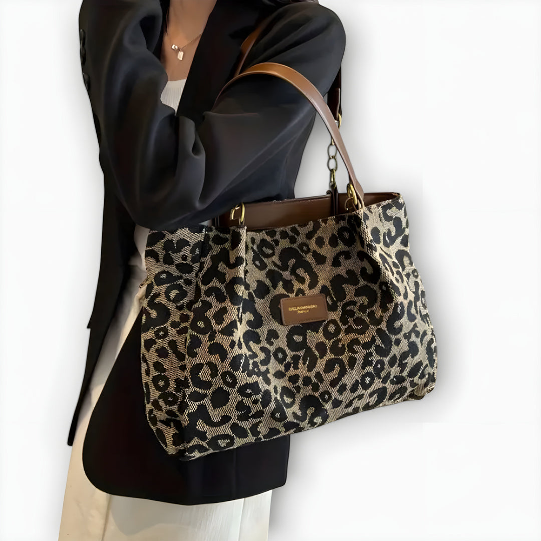 Maj-Brit™ | Stilig Leopard Canvas Tote