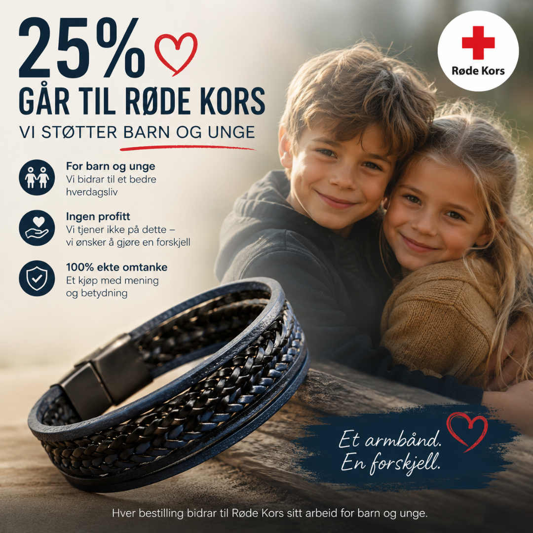 Ragnar™ – Klassisk lærarmbånd som gjør en forskjell (25 % til Røde Kors)
