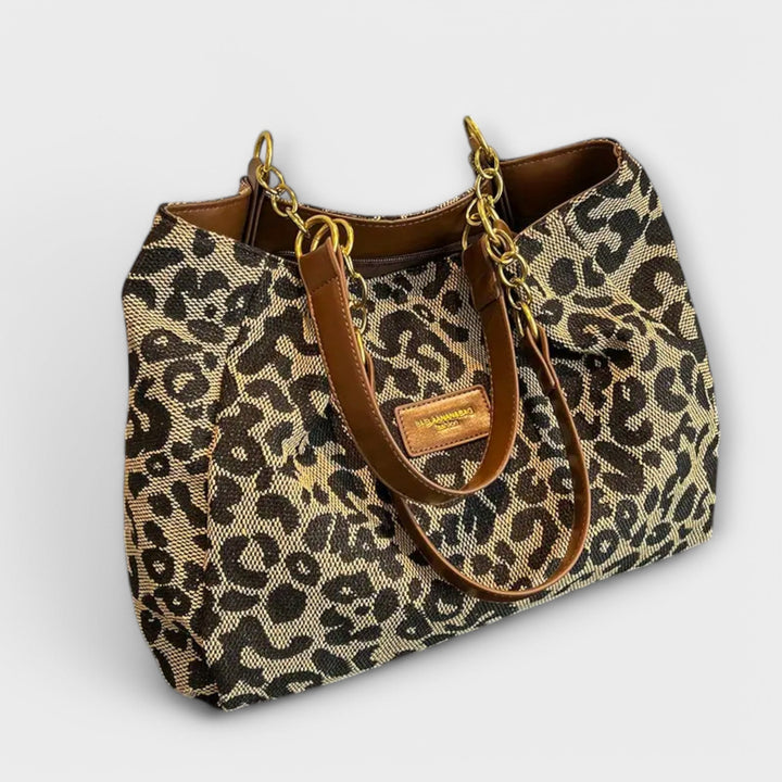 Maj-Brit™ | Stilig Leopard Canvas Tote