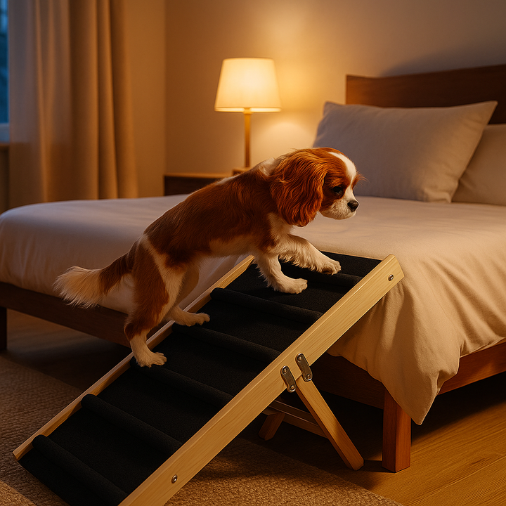 TRYGGSTEG™ - Justerbar sammenleggbar hunde rampe - Komfortabelt trinn for kjæledyret ditt!