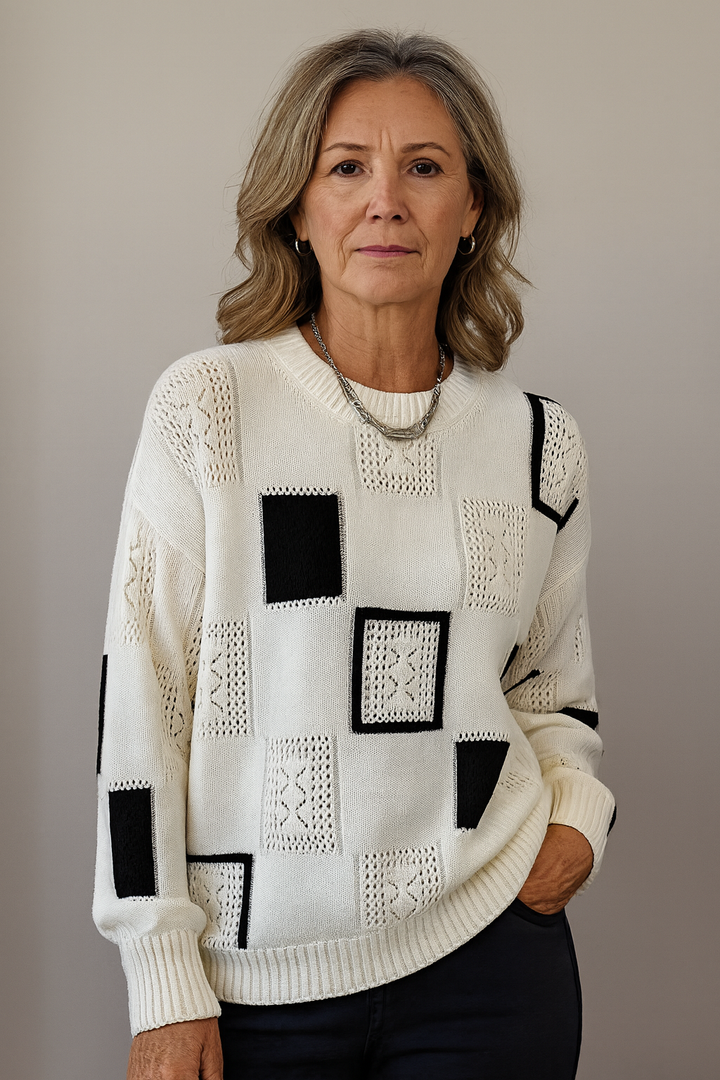 Renata™ Elegant Genser med Geometriske Utskjæringer