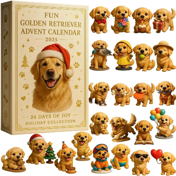 Morsom Golden Retriever Julekalender 2025