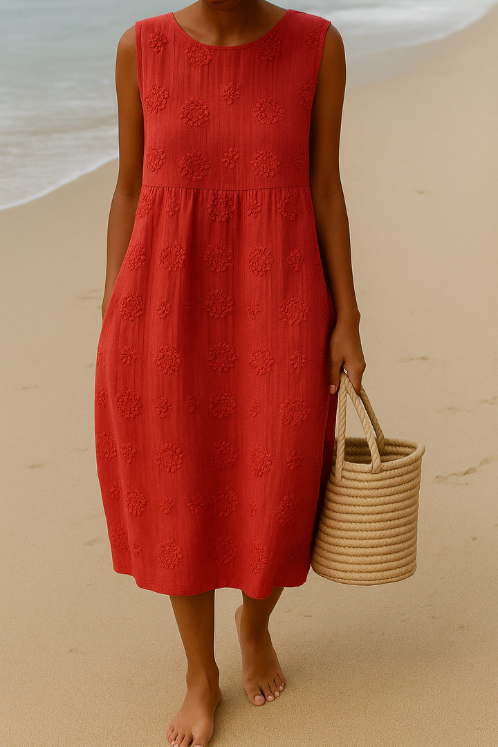 Elena™ | Brodert Kjole for Naturlig Eleganse