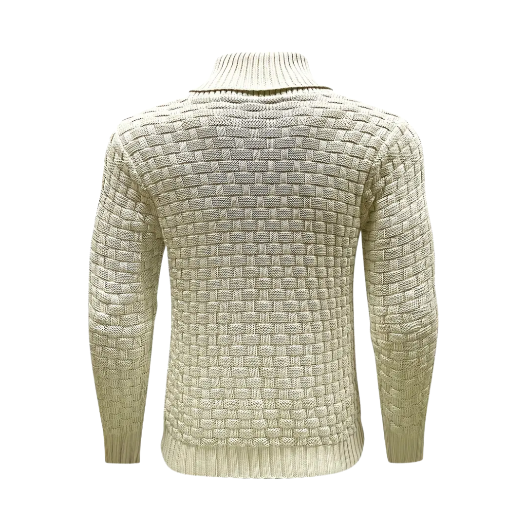 Malcolm™ | Klassisk strikkegenser med knappkrage