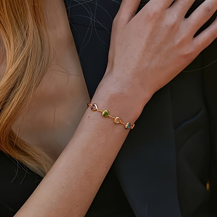 Nordisk hjertearmbånd Elegant armbånd med fargerike hjerter