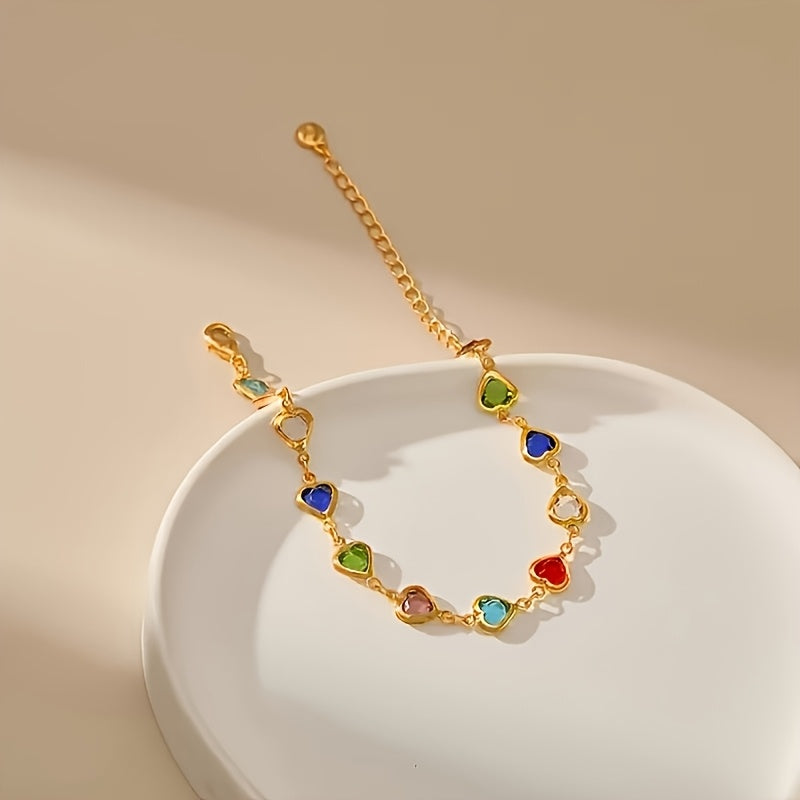 Nordisk hjertearmbånd Elegant armbånd med fargerike hjerter