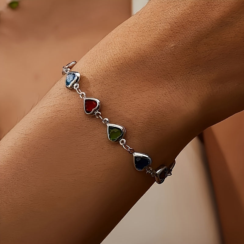 Nordisk hjertearmbånd Elegant armbånd med fargerike hjerter