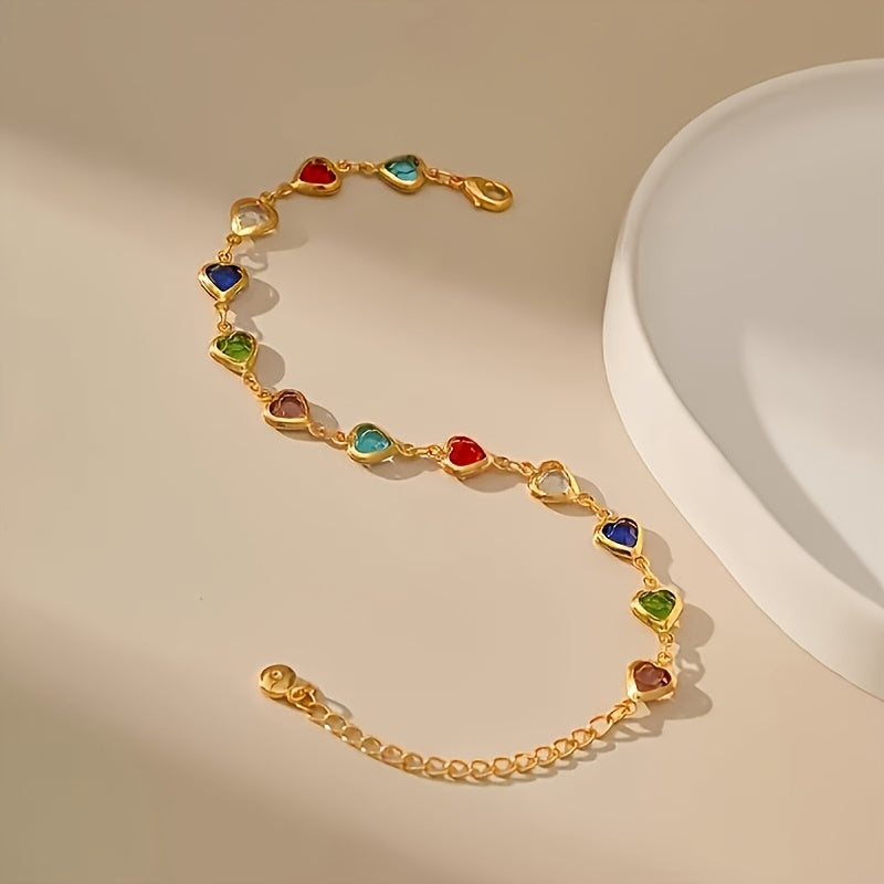 Nordisk hjertearmbånd Elegant armbånd med fargerike hjerter