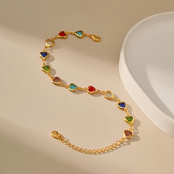 Nordisk hjertearmbånd Elegant armbånd med fargerike hjerter