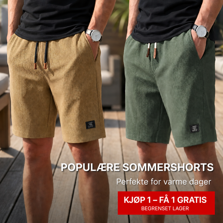 Korte bukser herre | Komfortable sommershorts med elastisk talje