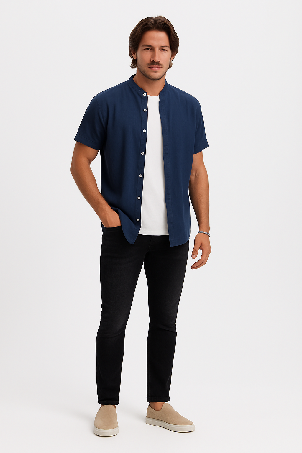 Erik™ Katoen Linnen Sommer Skjorte