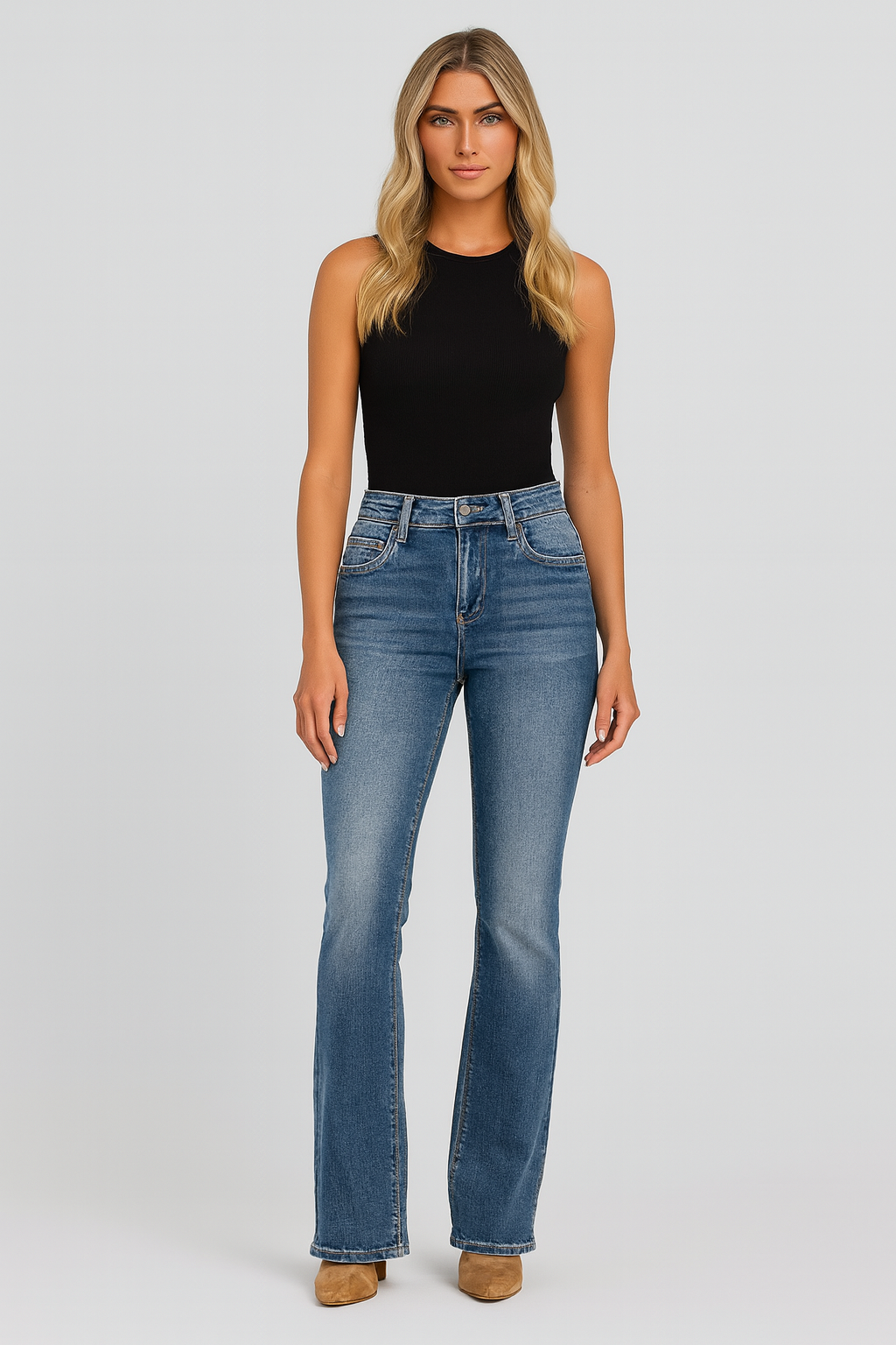 Alana™ | High Waist Flared Jeans med høy midje