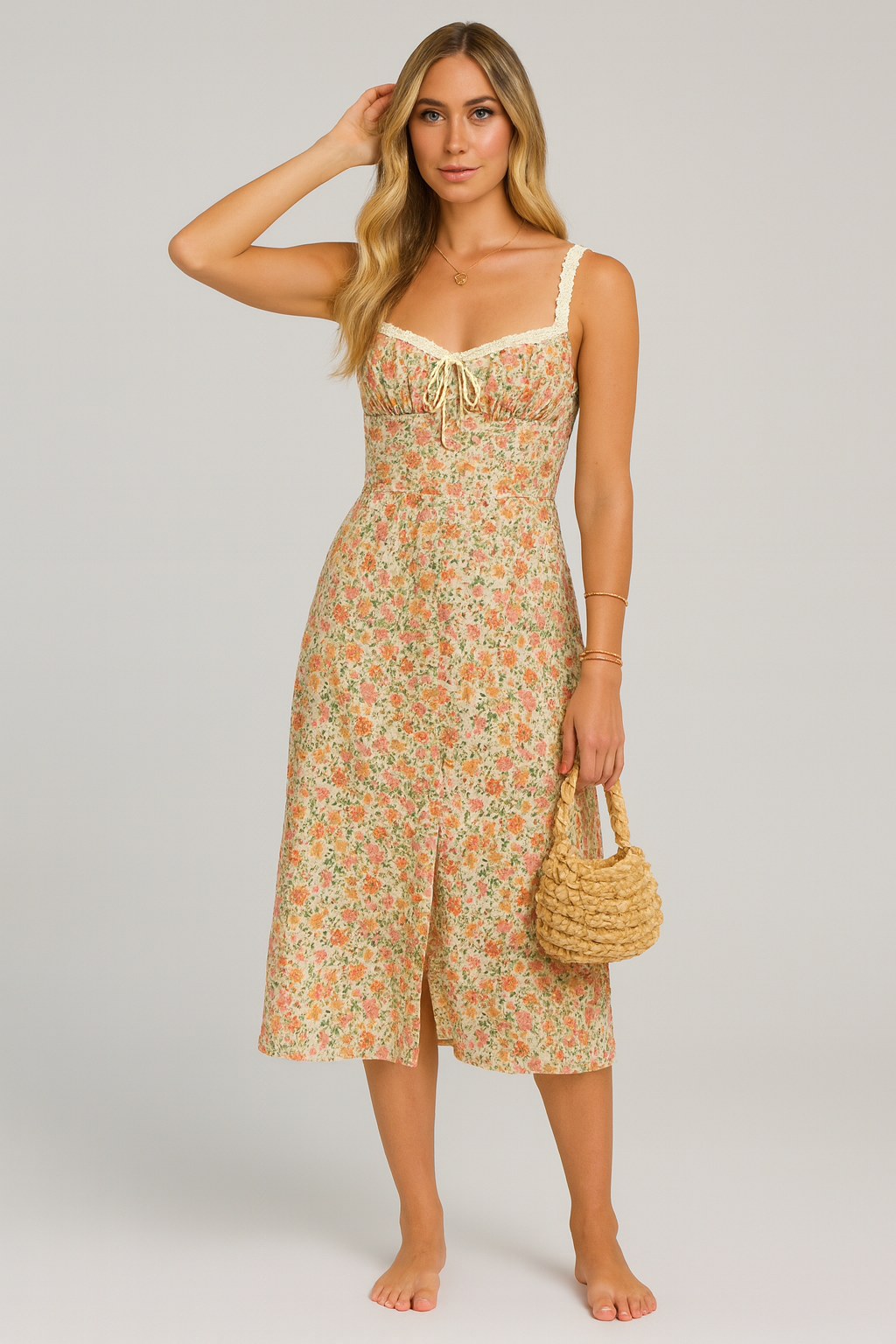 Jacquelin™ | Midi-kjole med blomstertrykk