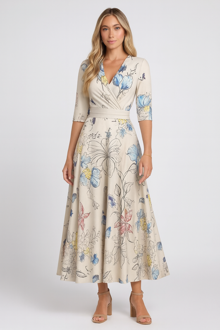 Johanne™ | Elegant blomstrete maxikjole