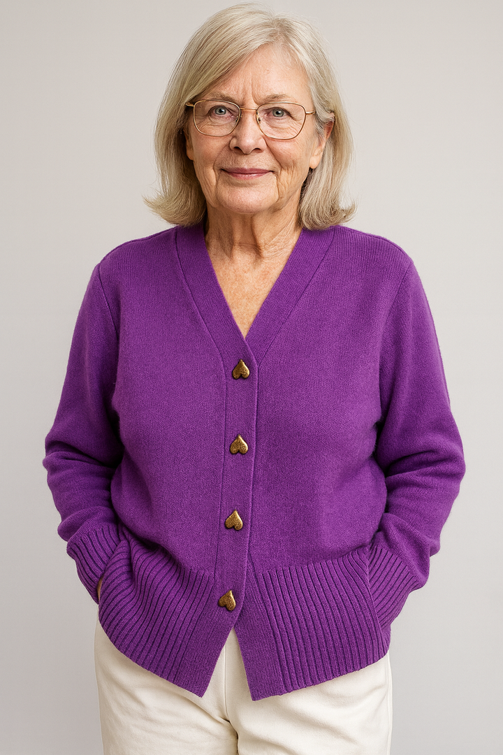 Livia™ | Elegant Cardigan med Hjerteknapper