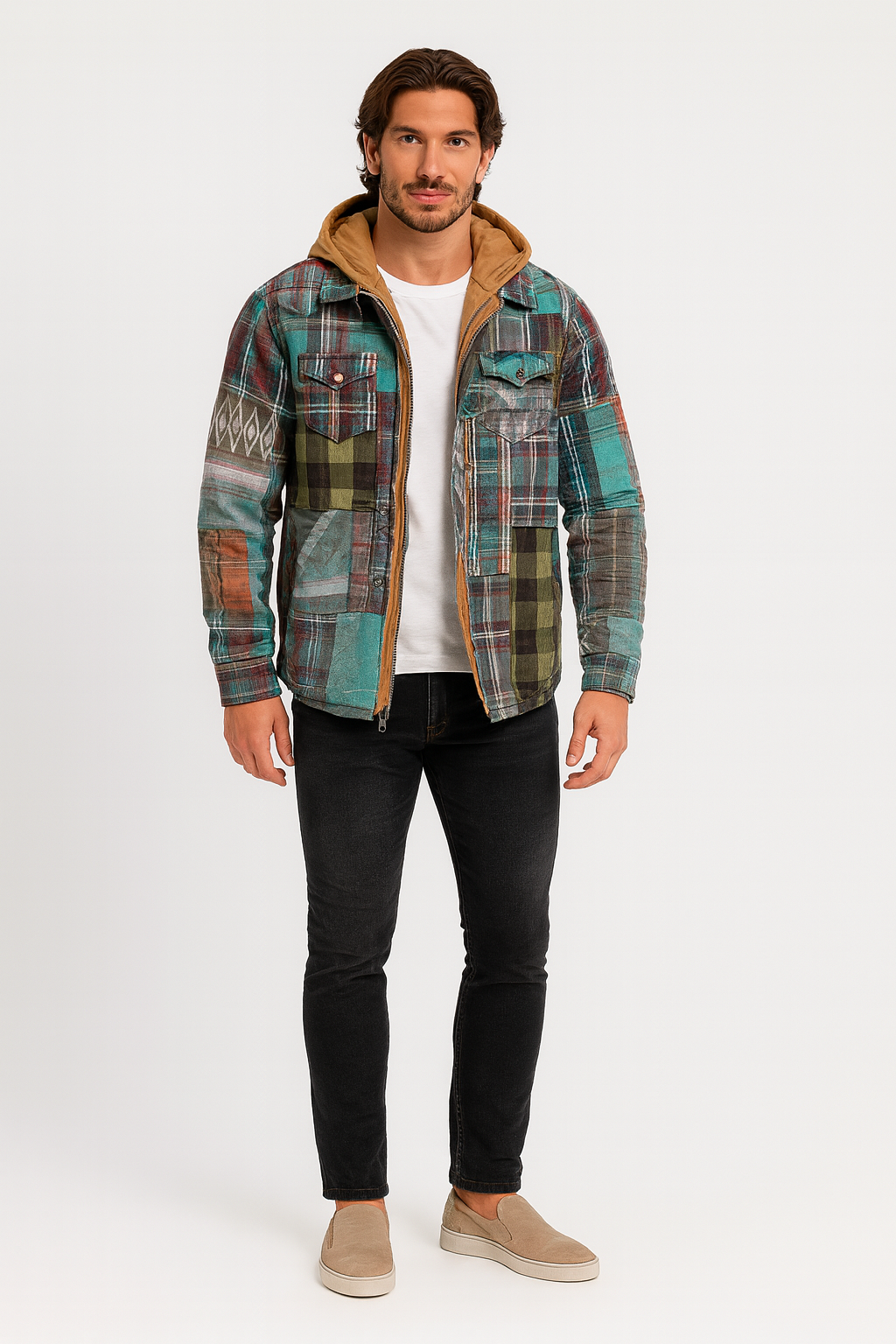 Alain™ – Rutete patchworkjakke