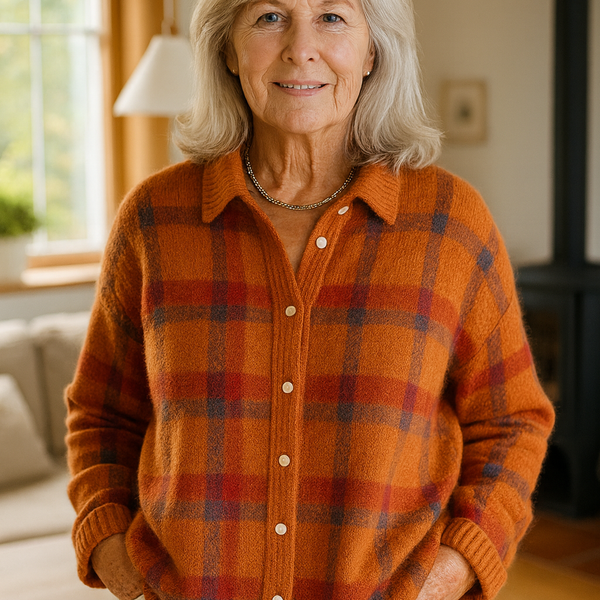 Tesa™ | Myk Strikkegenser med Ruter