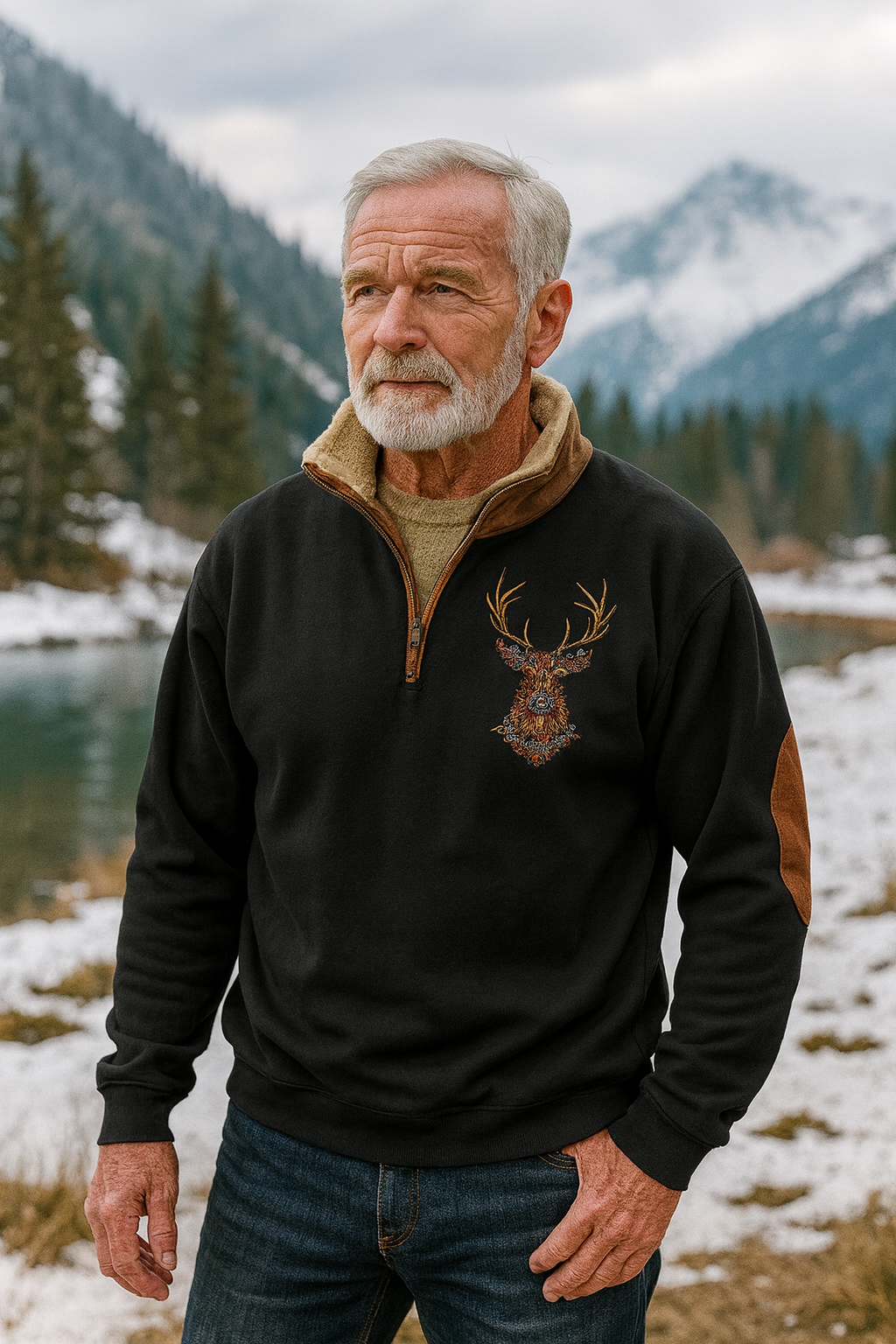 Christos™ Genser med hjortedetaljer 1 + 1 GRATIS