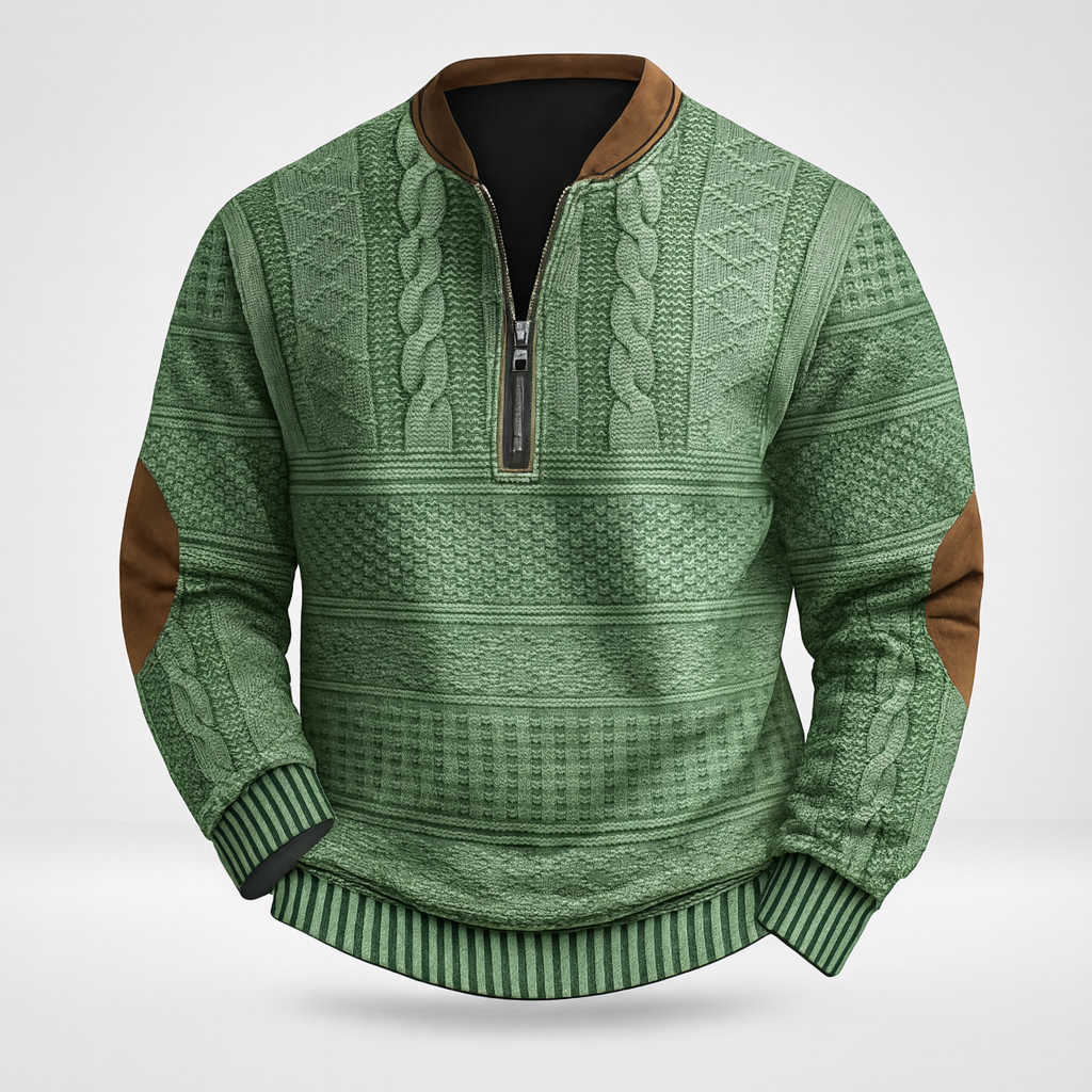 Anton™ strikket genser med glidelåsdetalj