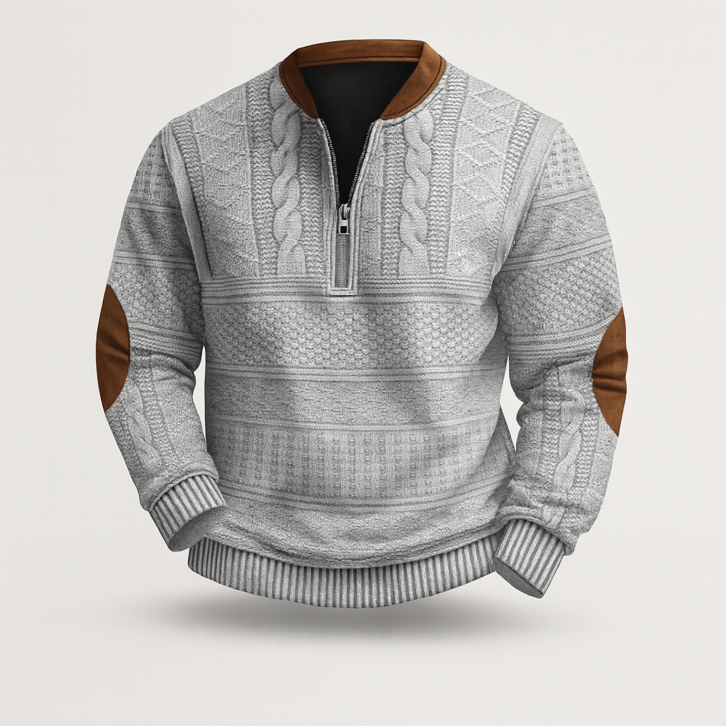 Anton™ strikket genser med glidelåsdetalj