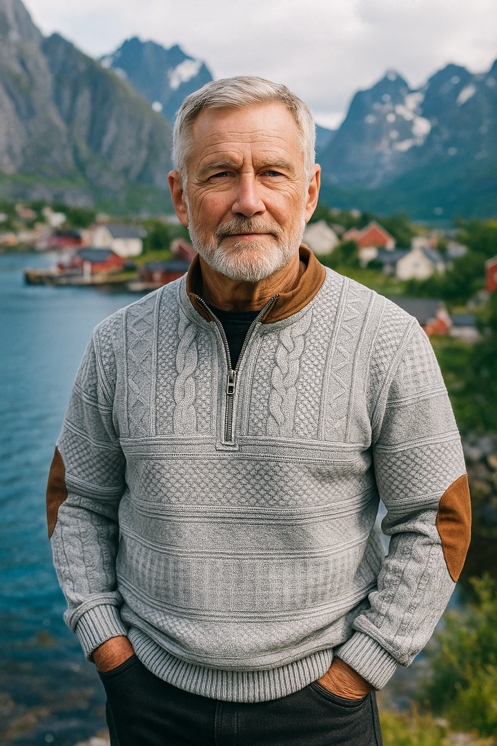 Anton™ strikket genser med glidelåsdetalj