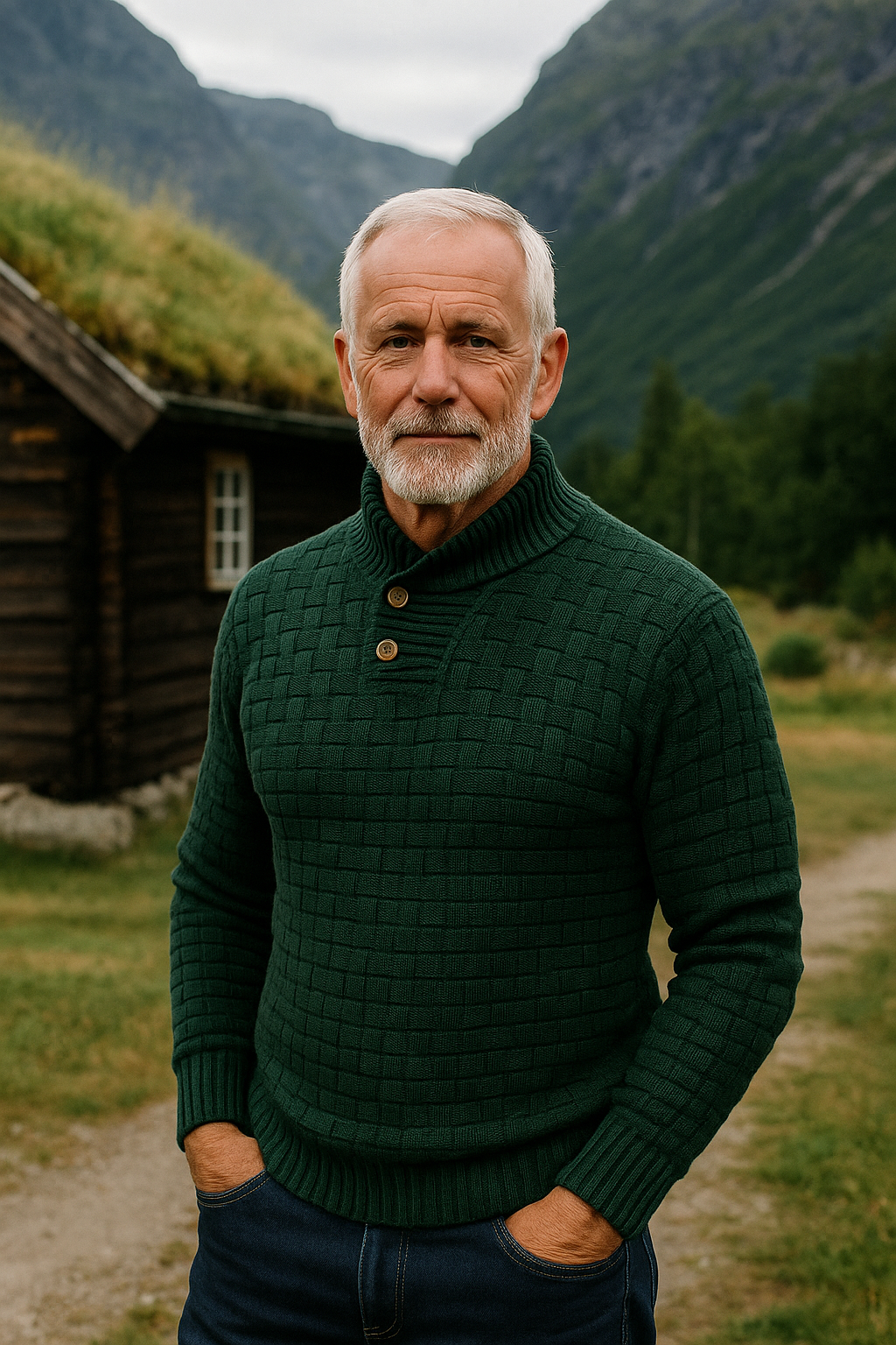 Malcolm™ | Klassisk strikkegenser med knappkrage