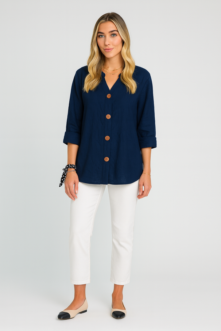 Noora™ | Avslappet linnebluse for tidløs eleganse