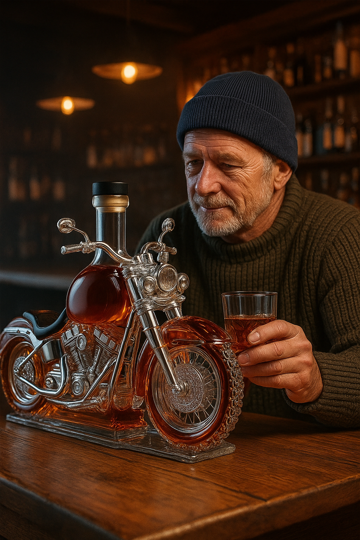MotoFlaska™ – Rå design møter klassisk whiskytradisjon.