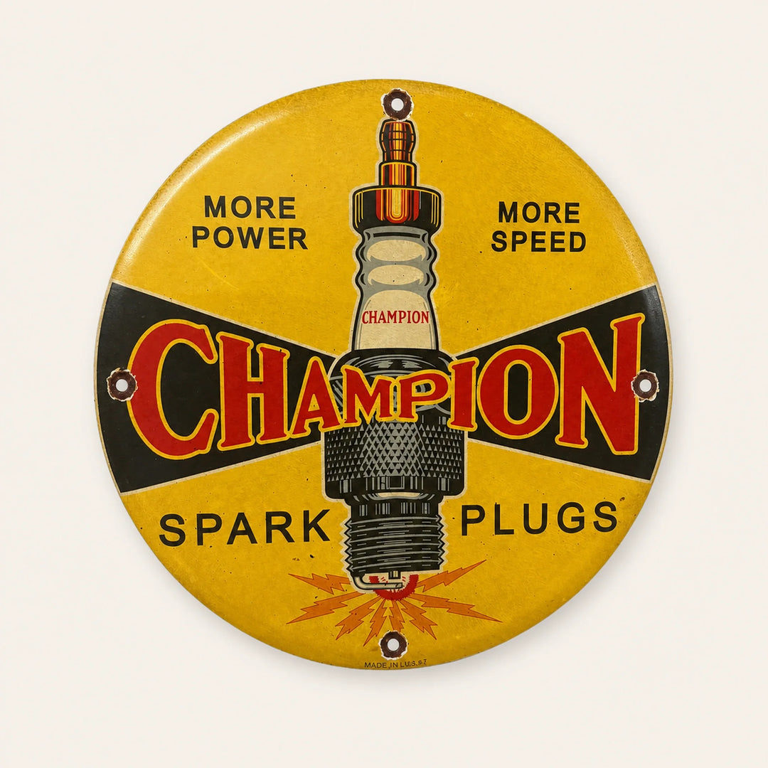 Champion Spark Plugs – Klassisk emaljeskilt