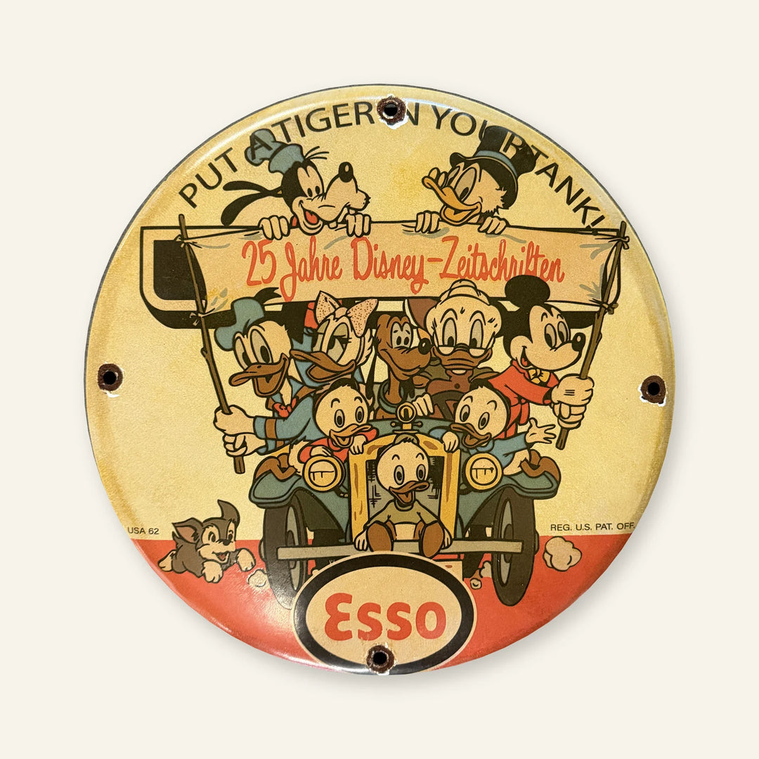 Disney & Esso – Nostalgisk emaljeskilt