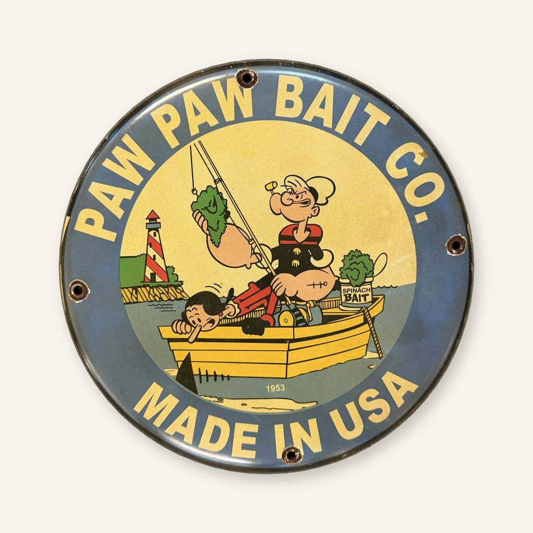 Paw Paw Bait Co. – Popeye emaljeskilt