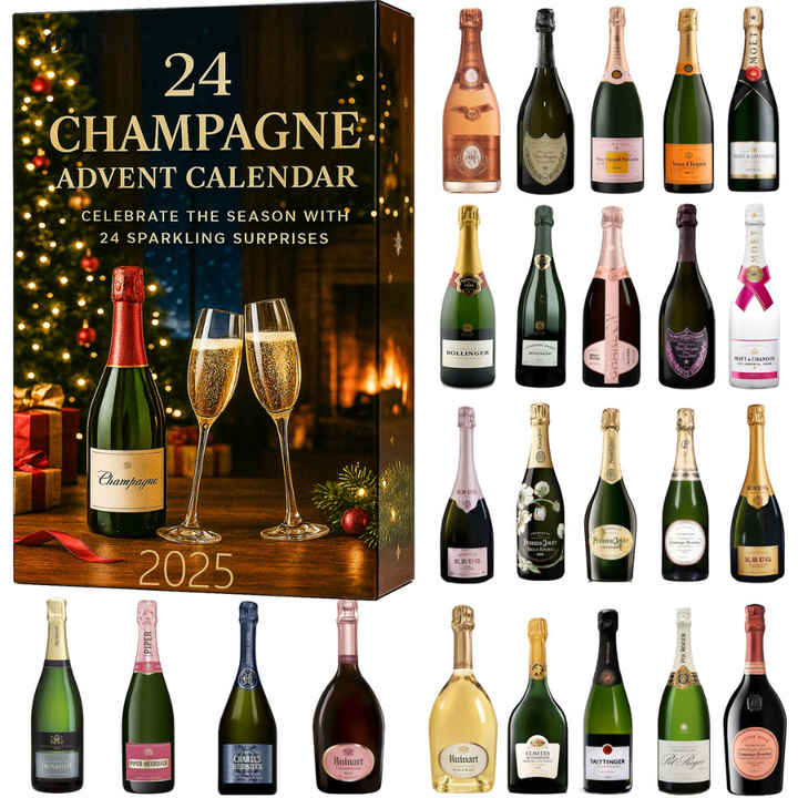 Champagne julekalender 2025 – 24 dager fylt med fest & nytelse 🥂🎄