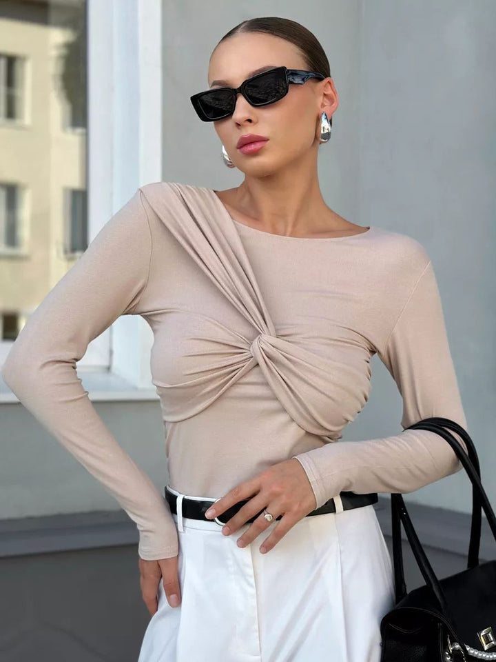 Elina™ – Elegant draperet topp med langermet design