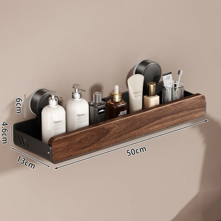 JE™ Valnøtt Badkamerhylle - Uten boring, med sugekopp-feste