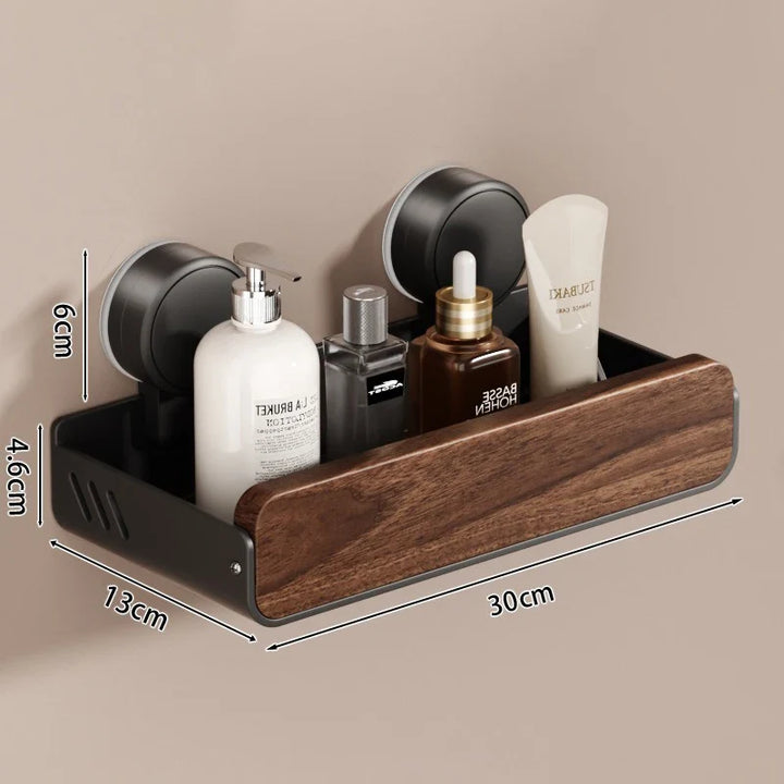 JE™ Valnøtt Badkamerhylle - Uten boring, med sugekopp-feste