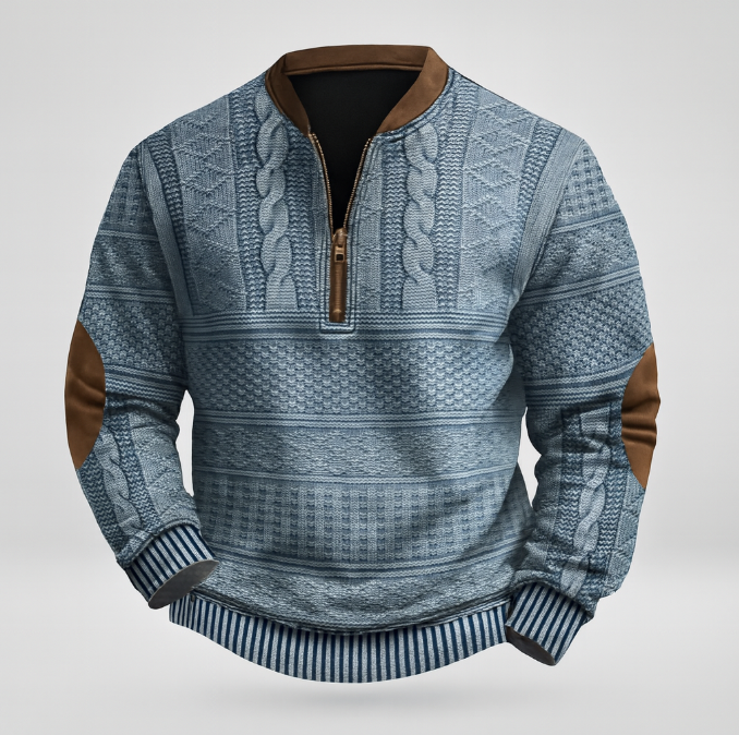 Anton™ strikket genser med glidelåsdetalj