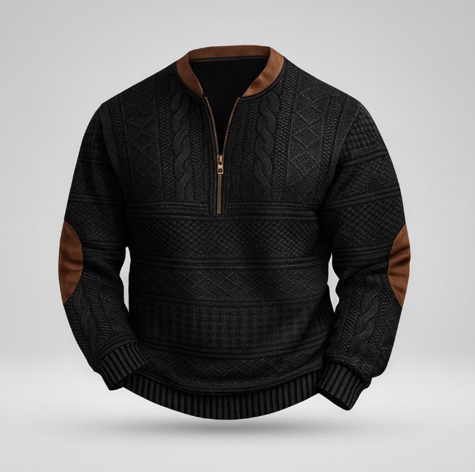 Anton™ strikket genser med glidelåsdetalj