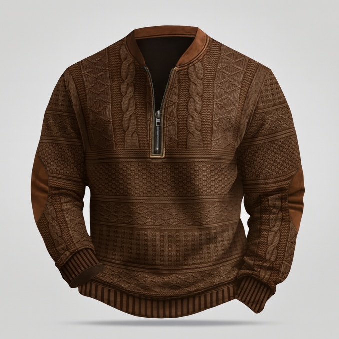 Anton™ strikket genser med glidelåsdetalj