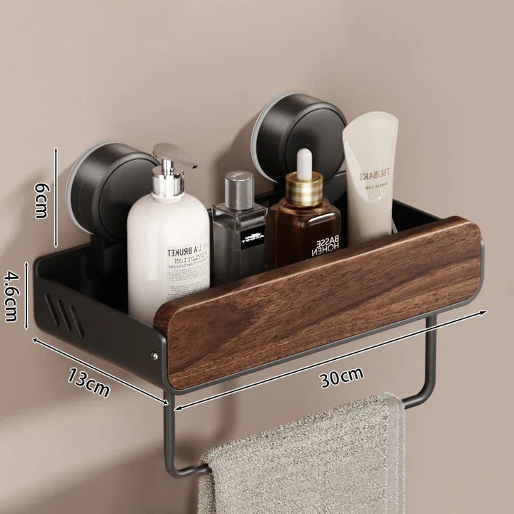 JE™ Valnøtt Badkamerhylle - Uten boring, med sugekopp-feste